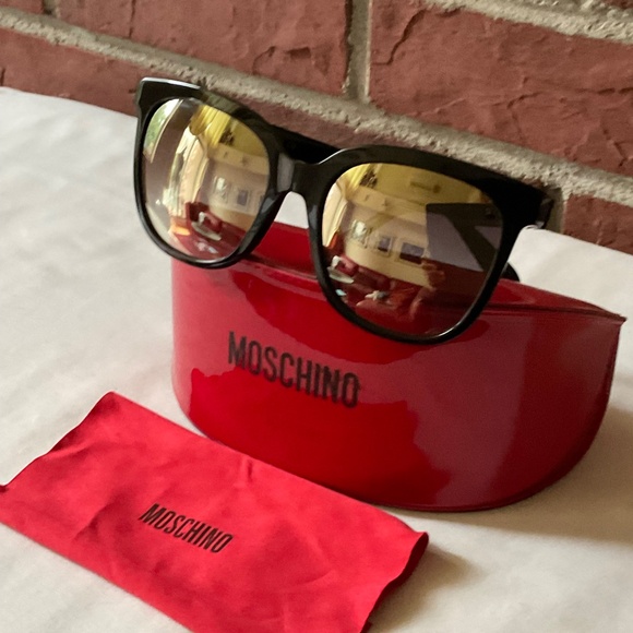 Moschino Gold Mirror Square Sunglasses - Picture 8 of 9